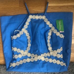 NWT Lilly Pulitzer Blue and Gold Dress